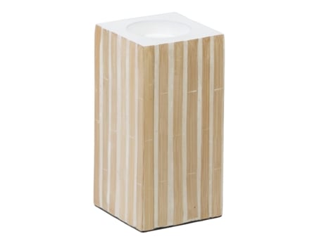 Portavelas BIGBUY HOME en Bambú (Beige - 10.50 x 10.50 x 21 cm)