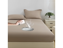 Protector De Colchón Impermeable Czhhmart 120 Cm X 200 Cm (con Dos Fundas De Almohada) Amarillo Crema
