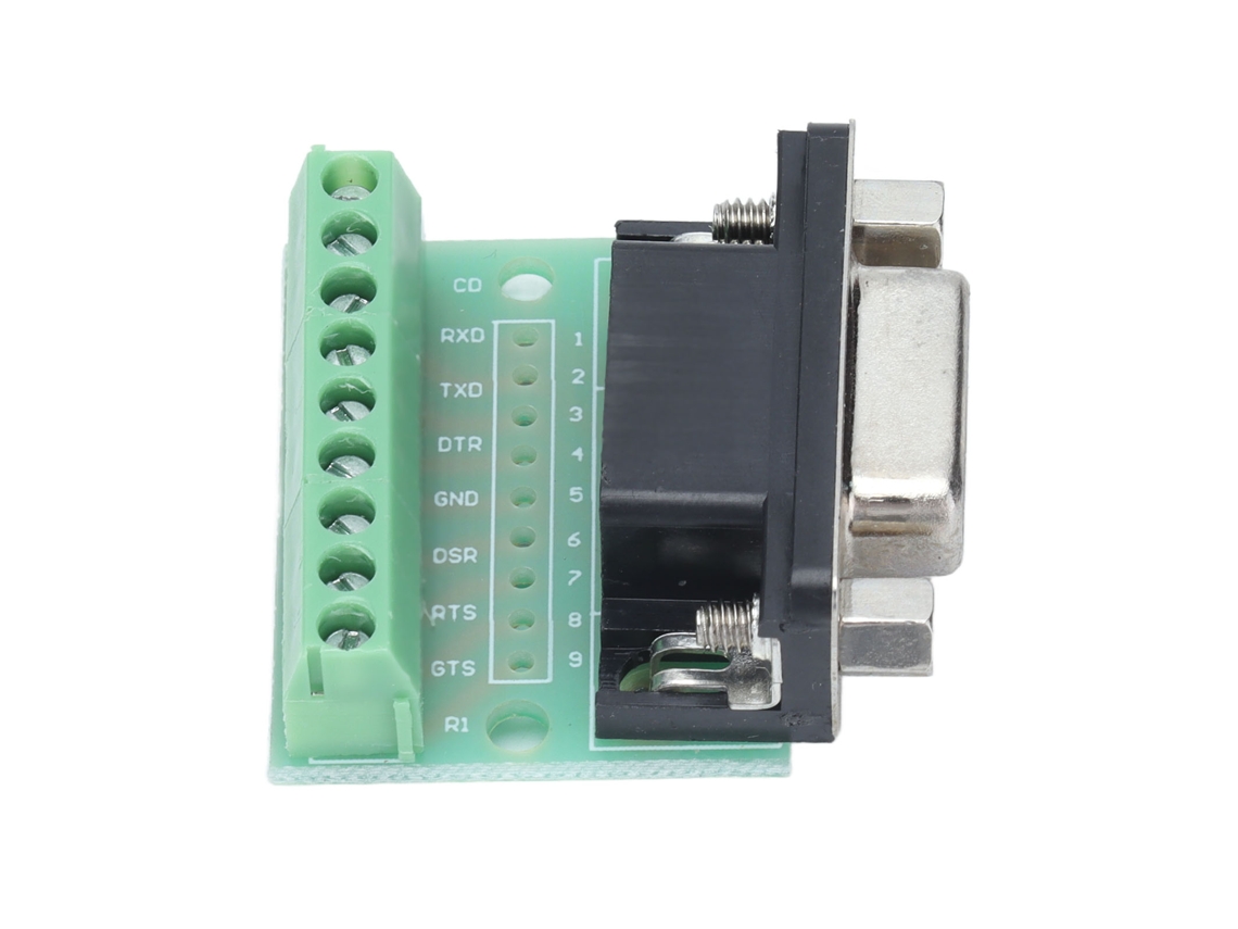 Placa De Desconexión De Terminal Db9 Hembra 9 Posiciones Con Adaptador De Tornillo Para Conectores Rs232 Rs485