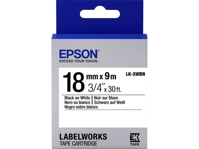 Cinta Laminada EPSON LK-5WBN Negro sobre Blanco