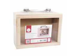 Hucha de madera con ventana 18 x 13 x 8 cm.