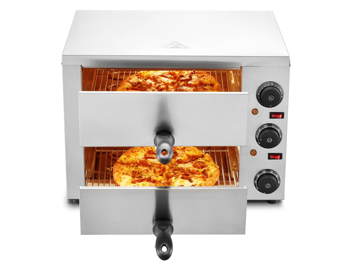 Horno de pizza eléctrico de encimera Succebuy de 12 pulgadas con temperatura ajustable y temporizador de 0 a 120 minutos