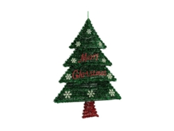 Decoración Árbol de Navidad Rojo Plata Verde Plástico Polipropileno 44 X 58.8 X 7 cm