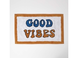 Homescapes Orange Good Vibes Bath Mat 100 Cotton, 50 X 80 Cm