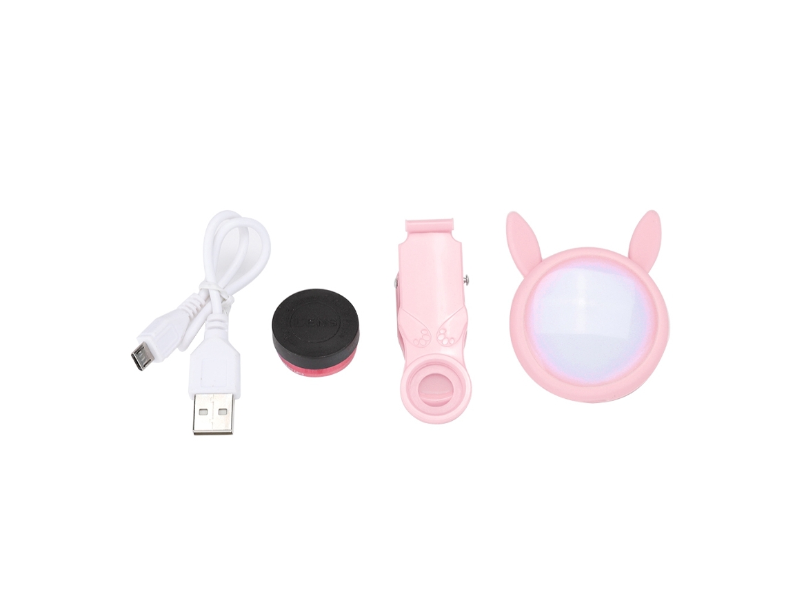 Luz De Relleno Para Selfies Móvil (carga Usb Con Lente)