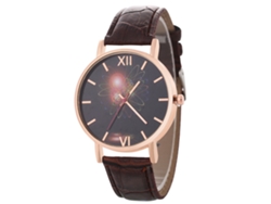 Reloj De Pulsera Analógico De Cuarzo Con Esfera Redonda, Elegante Y Fabricado En Aleación, Para Hombre Y Mujer (color Café).