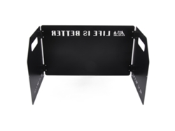 Paravientos negro para estufa de camping plegable triple