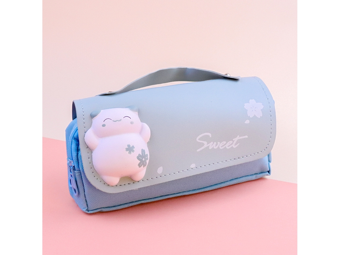 Estuche grande y bonito para lápices, portalápices creativo de estilo coreano, útiles escolares para niñas MDUG (Estilo Azul 2)
