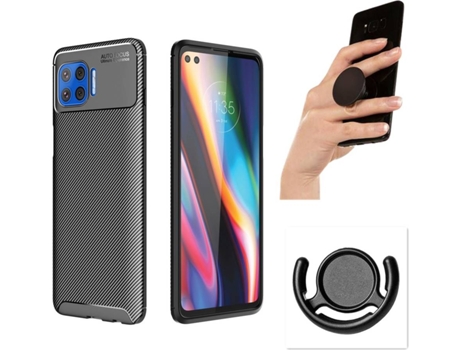 Carcasa, Soporte y Popsocket Motorola Moto G 5G Plus Rugged Carbon Negro