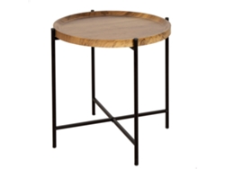 Mesa auxiliar redonda de madera con bandeja Max Home D41x40 cm