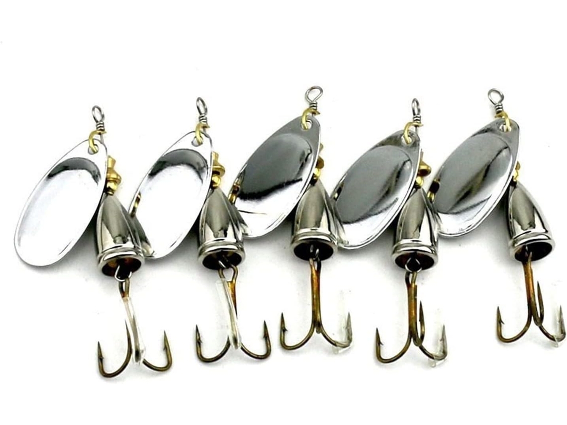 Juego De Anzuelos Circulares Portátiles Para Pesca Con Humedad, 5 Unidades, 6,5 Cm, 85 G, Cuchara Metálica ...