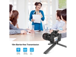 Micrófono inalámbrico para teléfono, cámara, entrevistas, videoblogs y transmisiones en vivo.