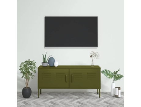 Mueble para la televisión VIDAXL Verde Acero (105x35x50 cm)