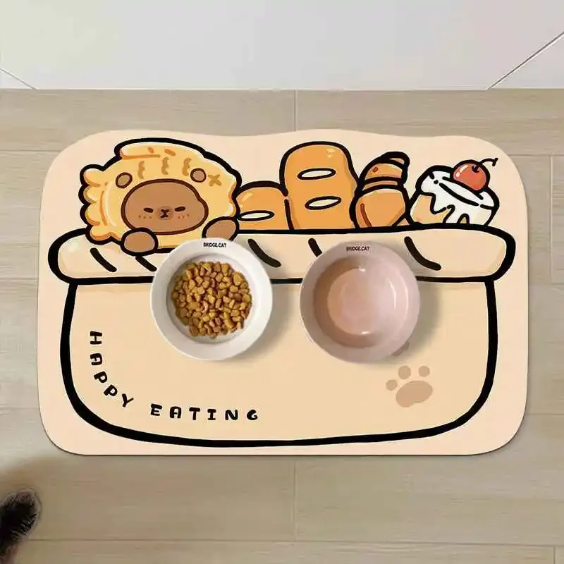 (estilo 2 60x90cm) Tapete Para Alimentación De Mascotas Antideslizante Y Absorbente, Lavable, Resistente A Las Manchas Y A Las Salpicaduras.