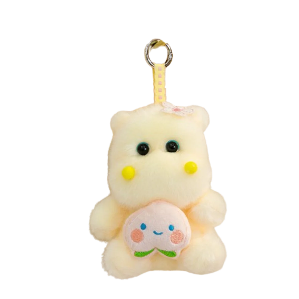 Llavero De Peluche De Hipopótamo De Algodón Pp (amarillo) De 15 Cm