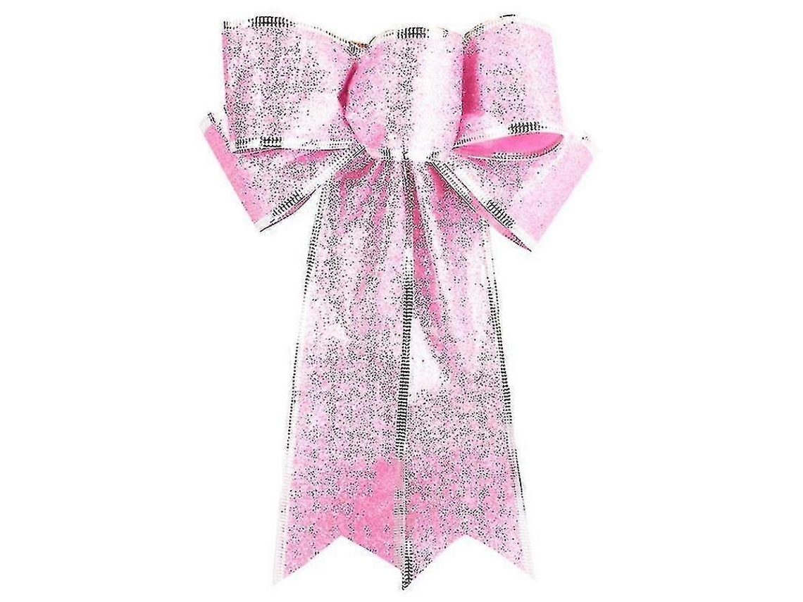 Adorno navideño con lazo grande para árbol de Navidad, envoltura de regalos de Navidad, decoración para fiestas navideñas Hengjian