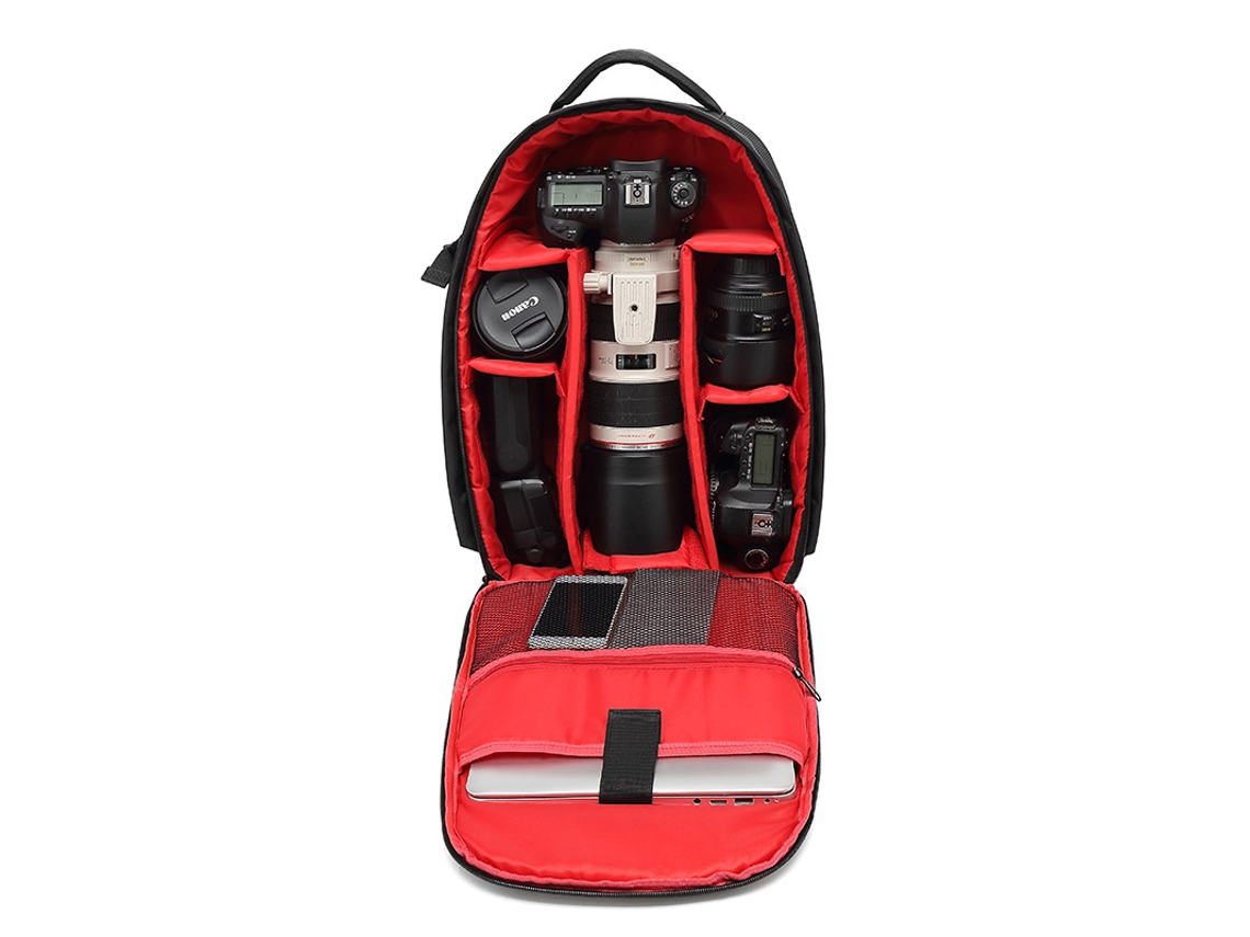 Mochila multifuncional para cámara fotográfica Cuich, impermeable, de gran capacidad (roja)