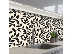 Elegantes paneles para salpicadero de cocina - Estampados - Negro - Beige 150x80 cm