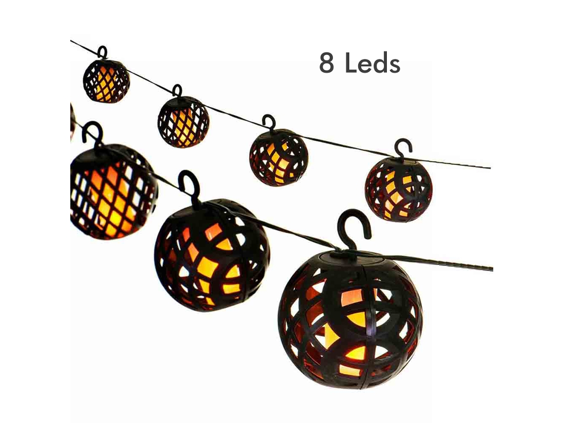 Rebe-luz De Fuego Solar Led Sin Llama Luces De Jardin Luces De Cadena Impermeable Decorativas Para Boda Navidad