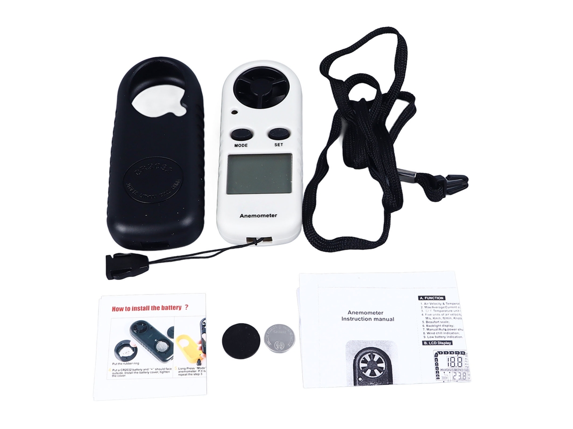 Anemómetro Digital Lcd Sensor De Velocidad Del Viento Prueba De Velocidad Aire Exterior Apagado Automático