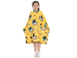 Pijama Infantil Extragrande De Franela Con Estampado De Dibujos Animados, Cálido Y Suave.