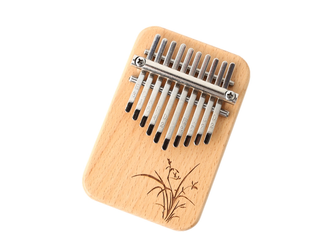 Piano de Polegar Kalimba DIGITALLAB 10 Teclas, Para Niños Y Principiantes (Beige)