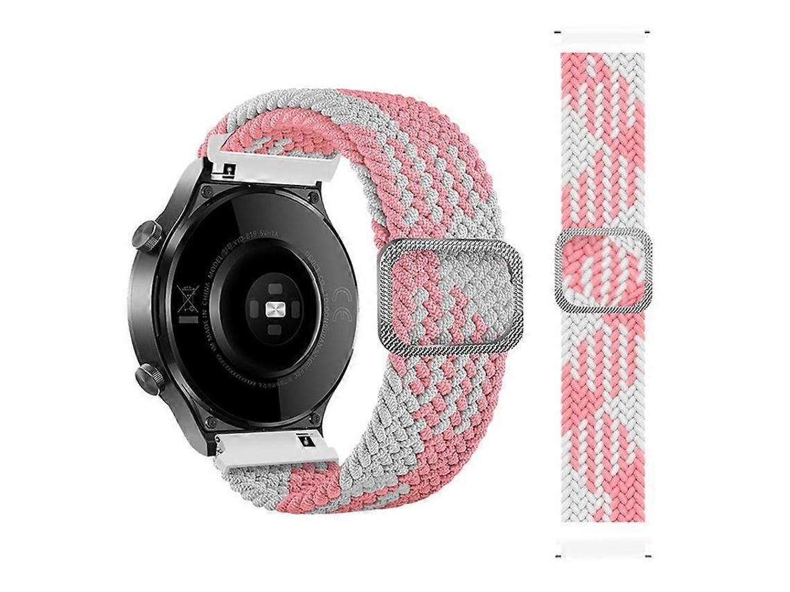 Correa ajustable y elástica de nailon trenzado para Samsung Galaxy Watch Active2 de 44 mm (arcoíris)