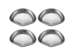 Juego de 4 platos para servir de acero inoxidable, poligonales MEOIRUERY