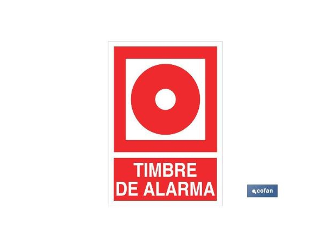Señal luminiscente 297x210mm. timbre de alarma
