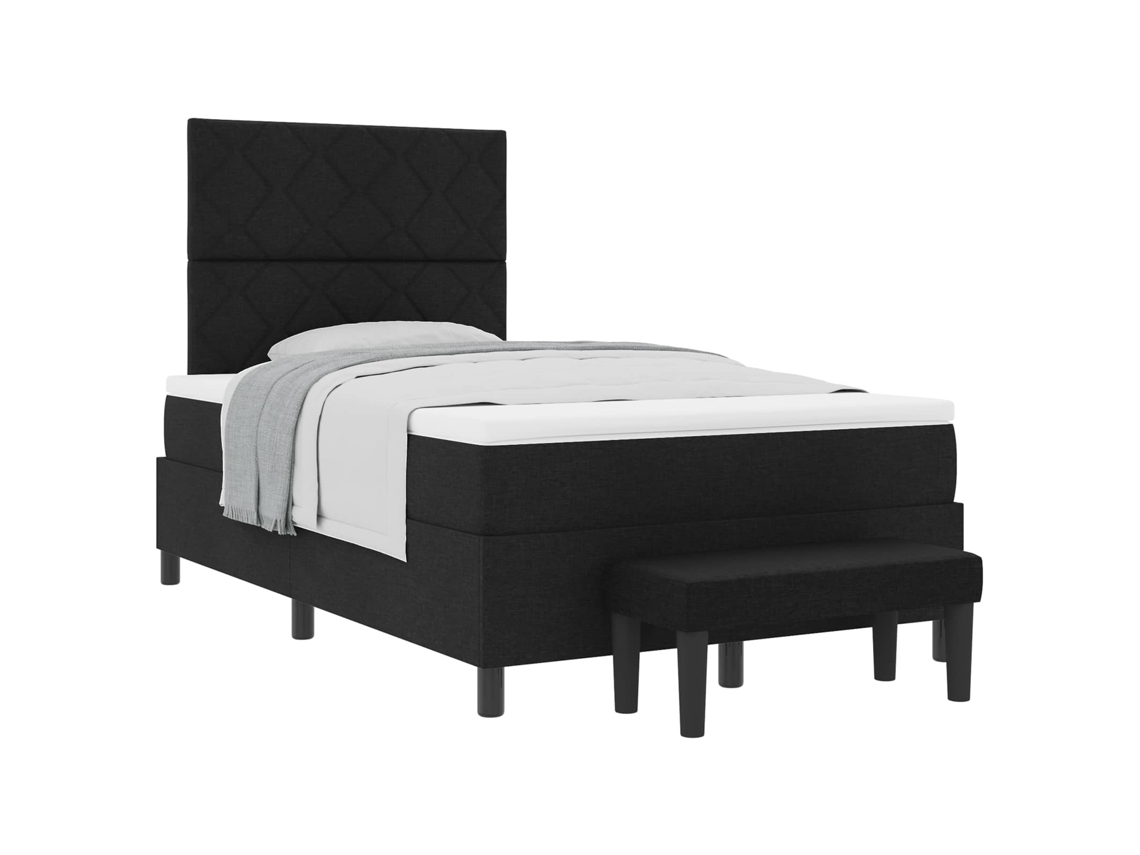 Maison Exclusive - Cama Tipo Box Spring Con Cabecera Negro 120 X 200 Cm Tela