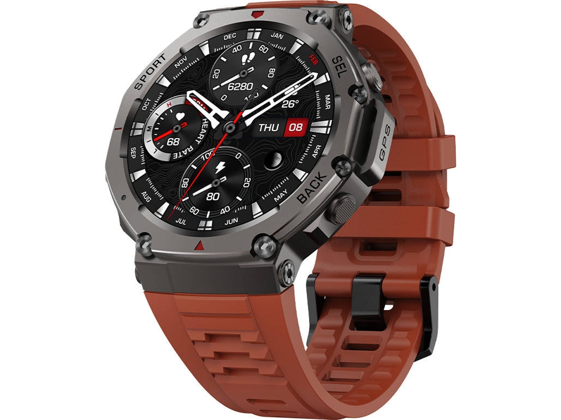 Reloj inteligente DM58 con GPS, resistente al agua hasta 5 atm, pantalla AMOLED y cronómetro deportivo (rojo)