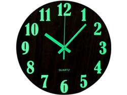 Reloj De Pared Silencioso Iluminado De 30 Cm Con Diseño De Madera Para Sala De Estar Y Dormitorio Con Luz Nocturna.