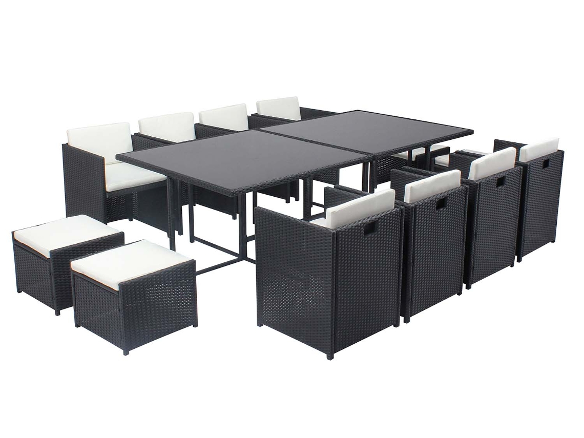 Conjunto de Jantar CONCEPT U Miami (Negro y Blanco - Resina - 235x115x73 cm)