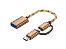 Cable Adaptador Otg Tipo C 2 En 1, Adaptador Usb Tipo C A Usb Para Teléfono Android, Lector De Tarjetas U Disk, Oro Rosa