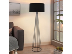 Lámpara de Pie LUX.PRO Neath (155 x Ø 38 cm - Tela / Metal - Negro / Antracita)