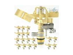 Aspersor de Riego Laton 1/2'' Ajustable Alcance 10-15 M Caudal 9 a 20 Litros/Minuto Pack 25 SUINGA