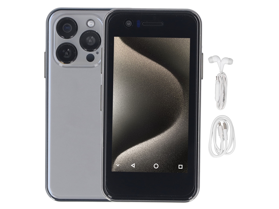 Smartphone Pequeño De 3,5 Pulgadas, Doble Sim, 4 Gb De Ram, 64 Gb De Almacenamiento, Batería De 2000 Mah, Cámaras De 5 Mp Y 8 Mp, Android 10, Gris.