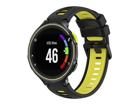 Correa De Reloj Inteligente Para Garmin Forerunner 230, Correa De Silicona Bicolor, Negro-Amarillo VENISYMLIS