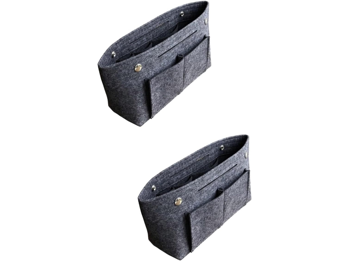 Juego De 2 Bolsas De Almacenamiento De Fieltro Con Gran Capacidad Para Neceseres De Maquillaje Y Artículos De Aseo Personal.