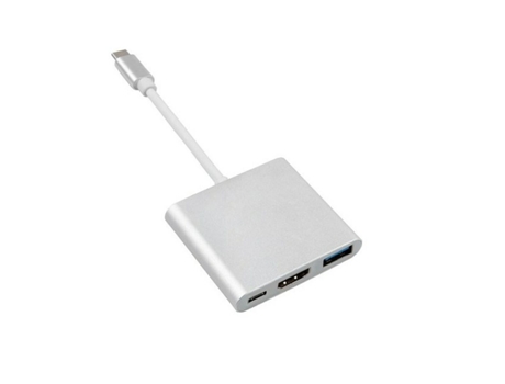 Hub USB-C 3 Puertos MACLEAN MCTV-840 Plateado