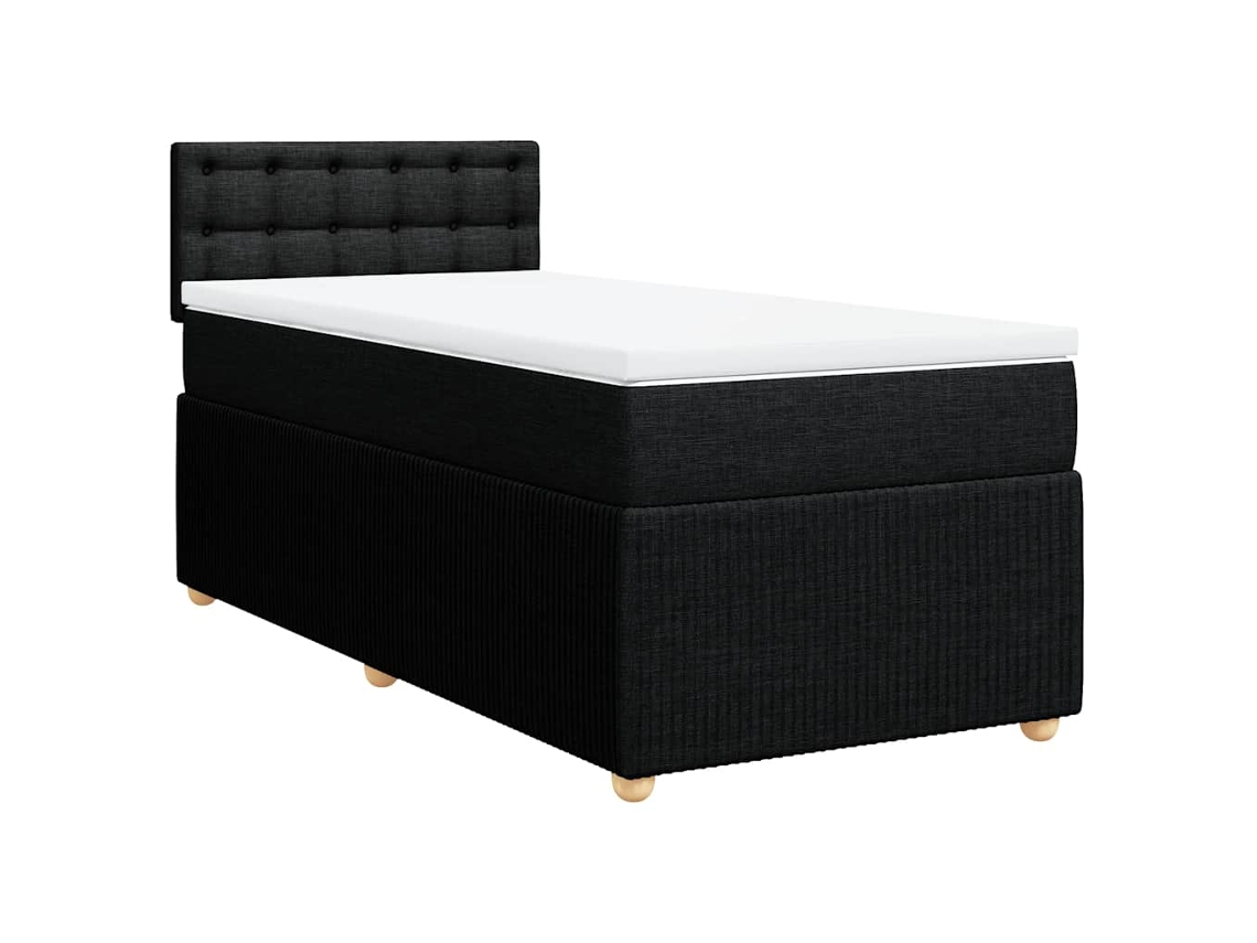 Maison Exclusive - Cama Box Spring Con Colchón Tela Negro 100x200 Cm