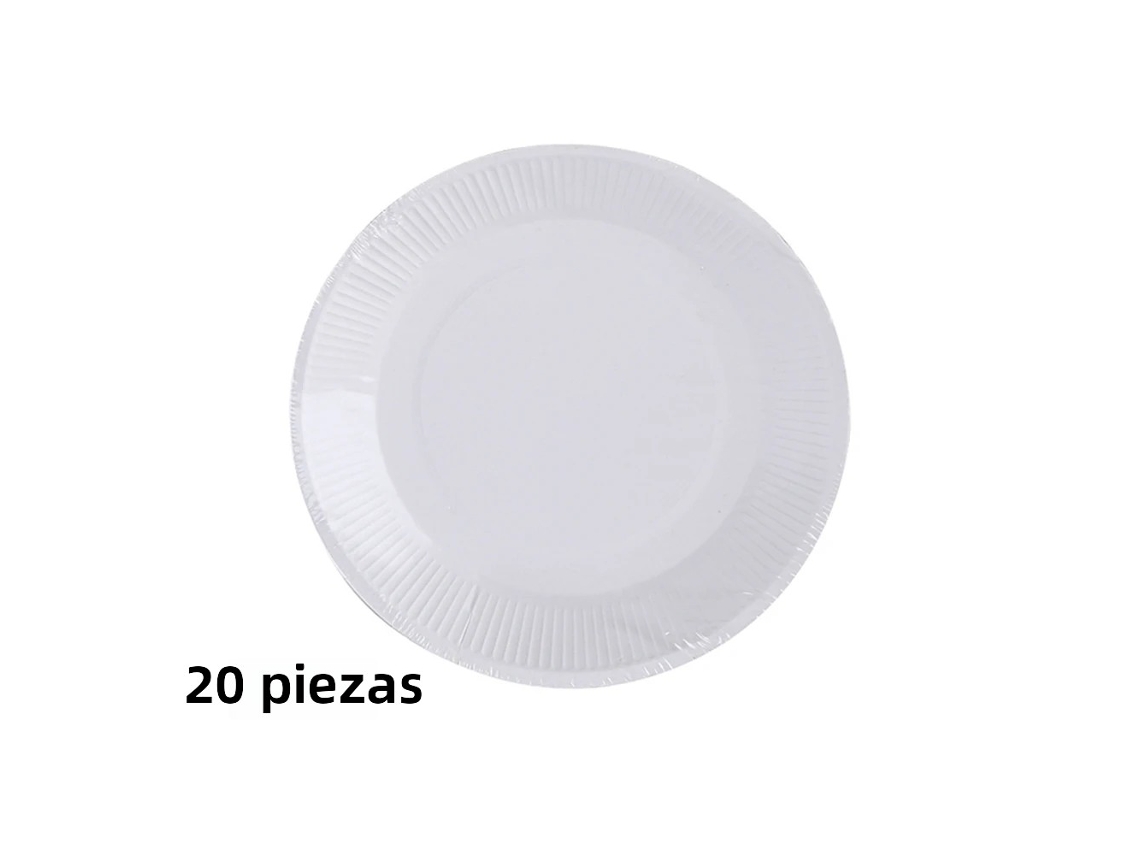 Juego De Vasos Y Cubiertos Desechables Blancos De 7 Pulgadas Y 20 Piezas, Estilo Nórdico Minimalista.