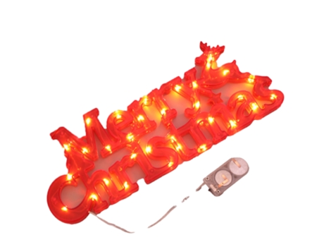 Adornos colgantes de árbol de Navidad, luces de decoración navideña para corona de árbol de Navidad, decoración navideña (rojo - batería de botón)...