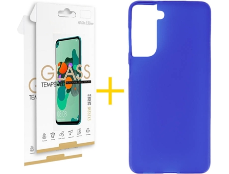 Carcasa + 2 Protectores de Pantalla para Samsung Galaxy S22 Plus 5G SKYHE Azul