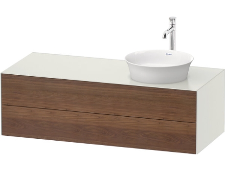 DURAVIT Tulip blanco, mueble de baño colgado en la pared, ancho 1300 x profundidad 550mm, con 2 cajones, con tecnología tip-on, WT4987R