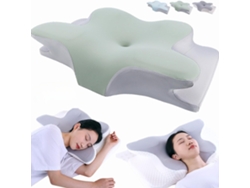 Almohada Para El Cuello Ergonómica De Espuma Viscoelástica Transpirable Protección Para El Cuello Almohada Para Dormir (verde) Cuich