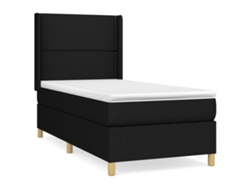 Maison Exclusive - Cama Box Spring Con Colchón Tela Negro 90x190 Cm