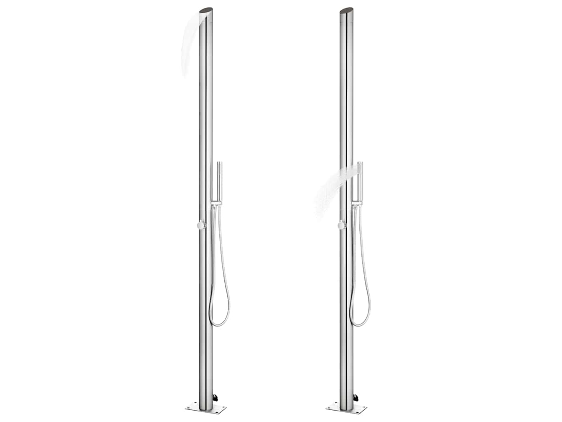 Maison Exclusive - Ducha De Jardín Con Base Marrón 225 Cm Acero Inoxidable
