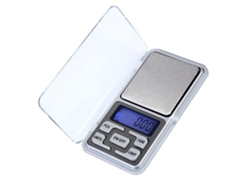 Báscula de cocina digital de precisión de 0,01 g, mini báscula de acero inoxidable plateada Tommy01