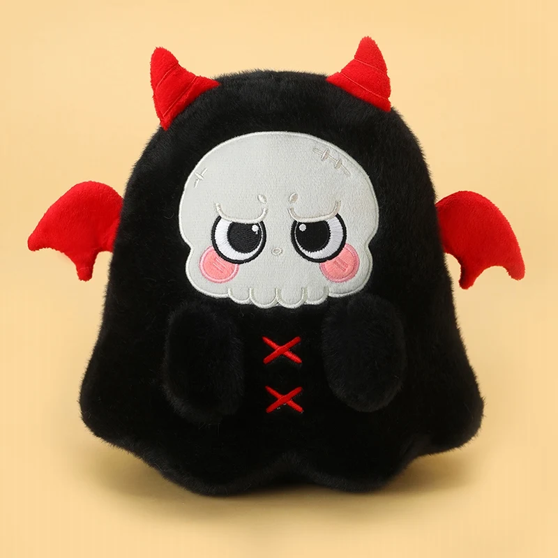 (negro, 25 Cm) Lindo Peluche De Demonio Calavera De Dibujos Animados